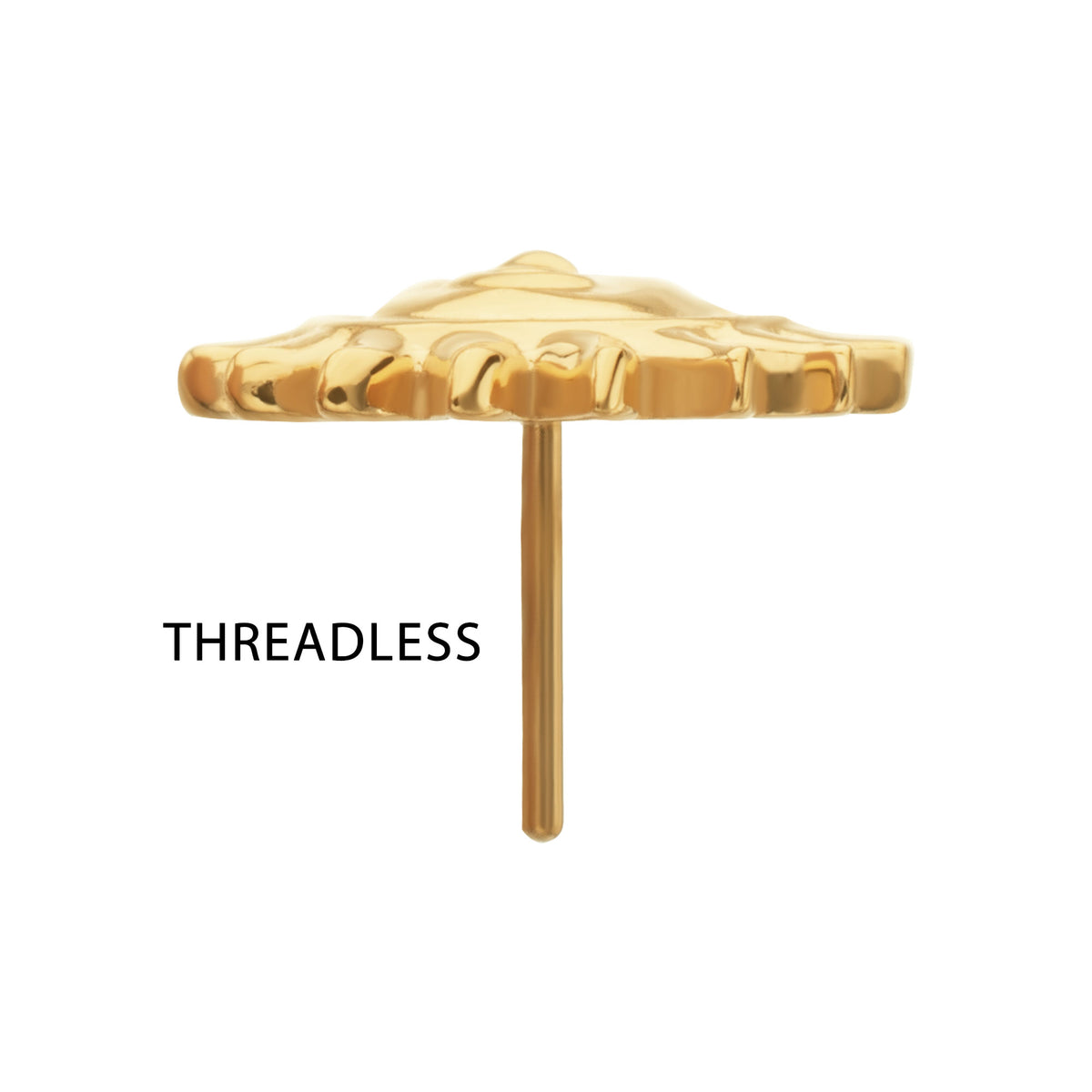 24Kt Gold PVD Titanium Threadless Sun Face Top