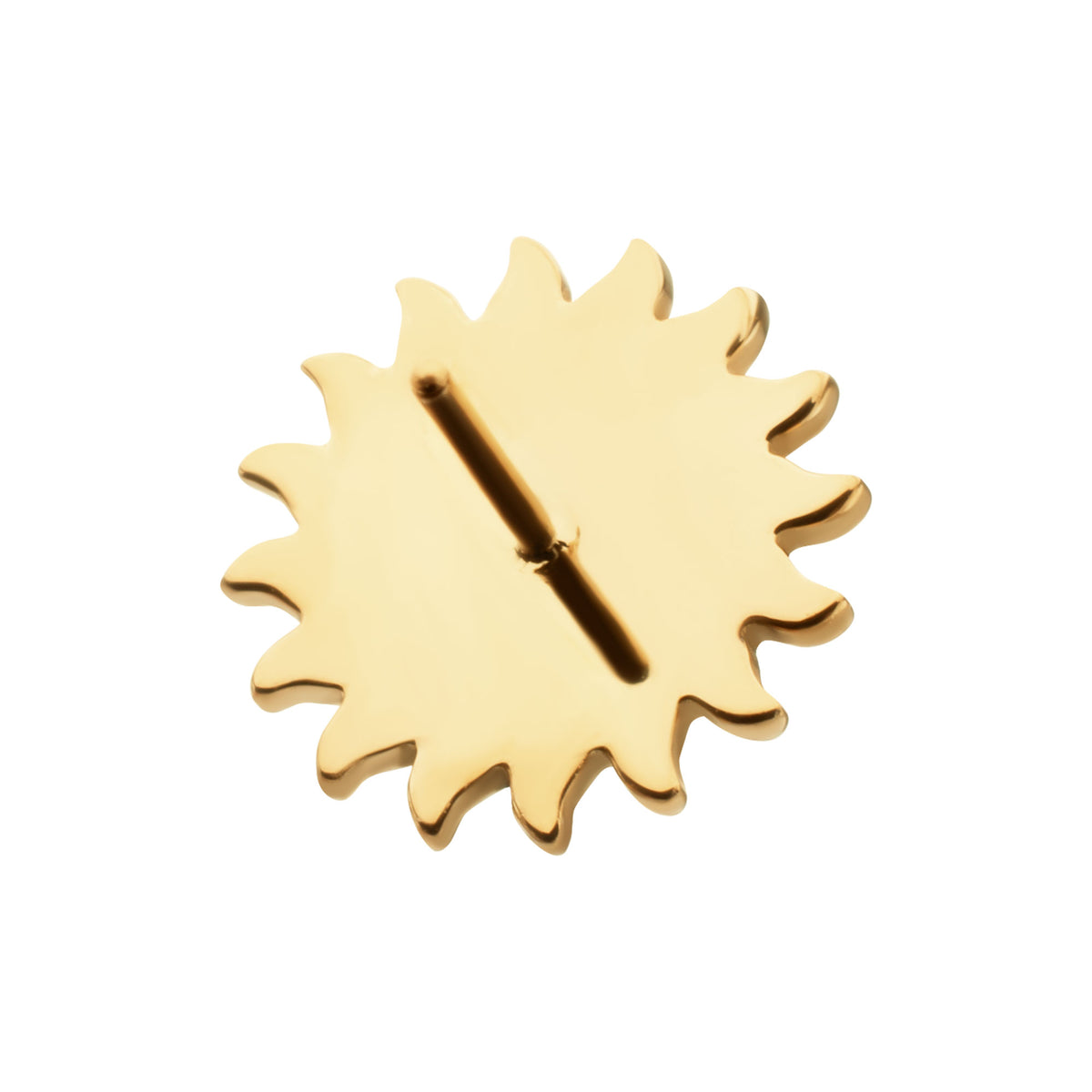 24Kt Gold PVD Titanium Threadless Sun Face Top