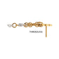 24Kt Gold PVD Titanium Threadless Cloud Top with Triple Floating CZ Dangle