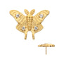 24kt Gold PVD Titanium Threadless Prong Set Gem Luna Moth Top