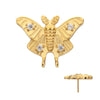 24kt Gold PVD Titanium Threadless Prong Set Gem Luna Moth Top