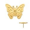 24kt Gold PVD Titanium Threadless Butterfly Top
