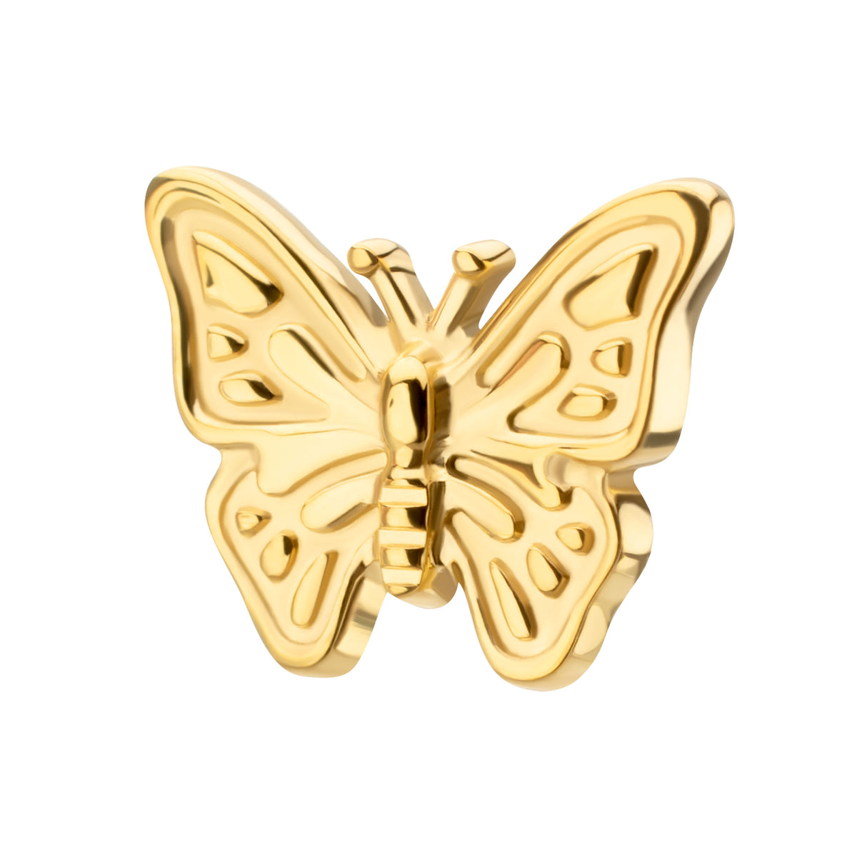 24kt Gold PVD Titanium Threadless Butterfly Top