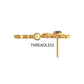 24kt Gold PVD Titanium Threadless Prong Set Black Gem Bee Top with Honeycomb Dangle