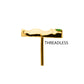 24kt Gold PVD Titanium Threadless Prong Set Emerald Green Gem Frog Top