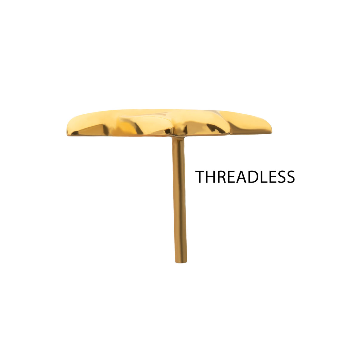 24Kt Gold PVD Titanium Threadless Leaf Top