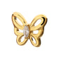 24kt Gold PVD Titanium Threadless Prong Set Marquise Gem Cut Out Flutter Butterfly Top