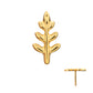 24kt Gold PVD Titanium Threadless Fern Leaf Top
