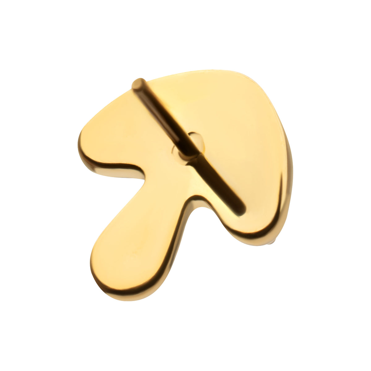 24kt Gold PVD Titanium Threadless Prong Set Triple Gem Mushroom Top
