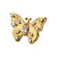 24kt Gold PVD Titanium Threadless Prong Set Gem Multi-Gem Butterfly Top
