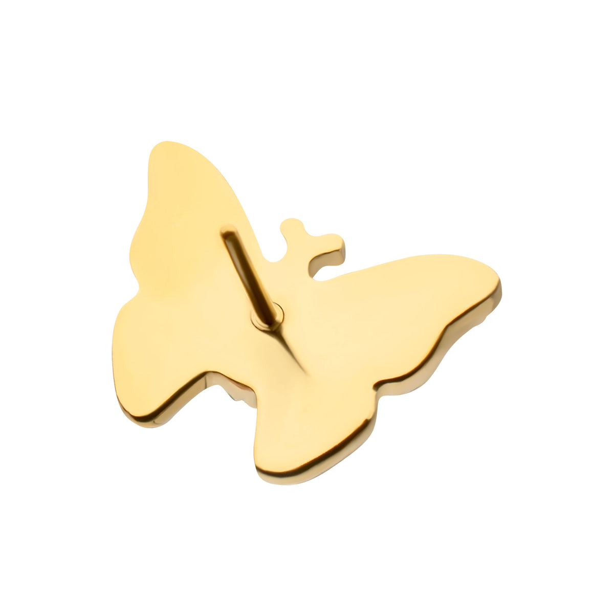 24kt Gold PVD Titanium Threadless Prong Set Gem Multi-Gem Butterfly Top