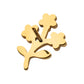 24kt Gold PVD Titanium Threadless Prong Set Gem Triple Flower & Stem Top