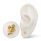 24kt Gold PVD Titanium Threadless Prong Set Gem Triple Flower & Stem Top