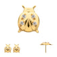 24kt Gold PVD Titanium Threadless Prong Set Gem Lucky Ladybug Top