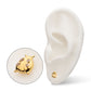 24kt Gold PVD Titanium Threadless Prong Set Gem Lucky Ladybug Top