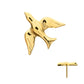 24kt Gold PVD Titanium Threadless Flying Swallow Top