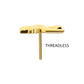 24kt Gold PVD Titanium Threadless Flying Swallow Top