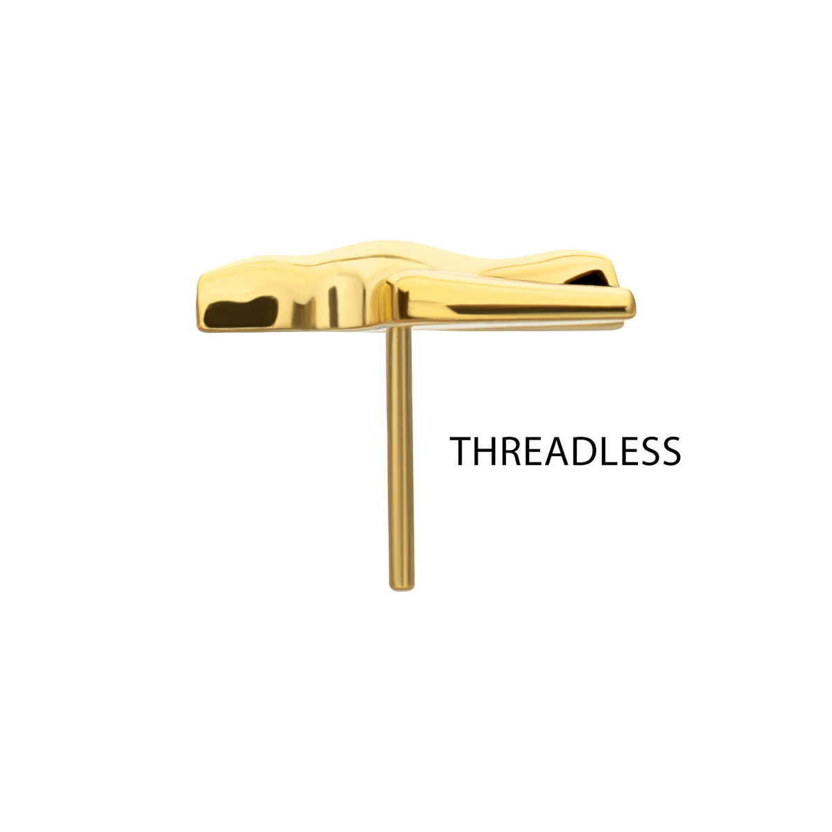 24kt Gold PVD Titanium Threadless Flying Swallow Top