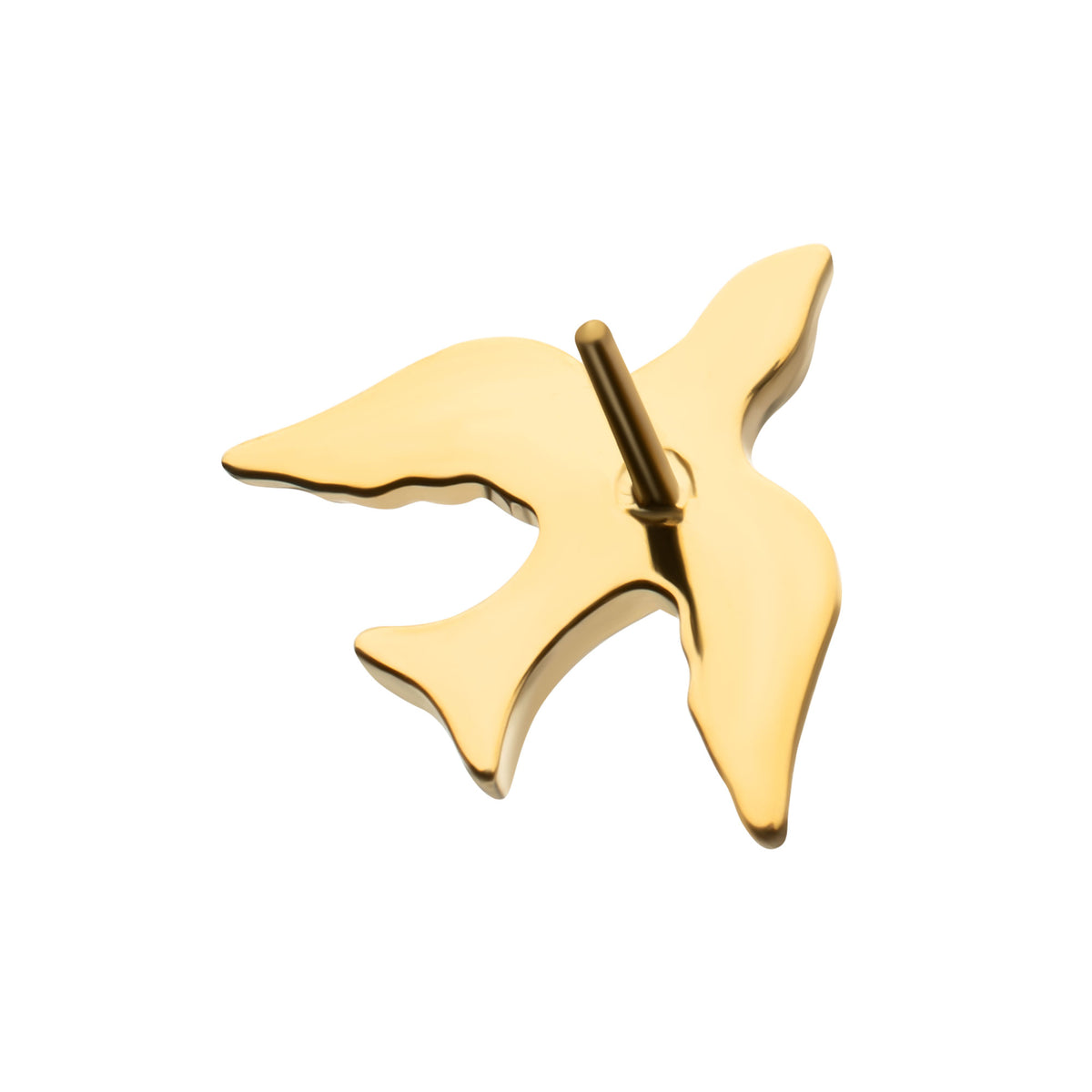 24kt Gold PVD Titanium Threadless Flying Swallow Top