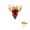 24kt Gold PVD Titanium Threadless Prong Set Gem Lobster Top