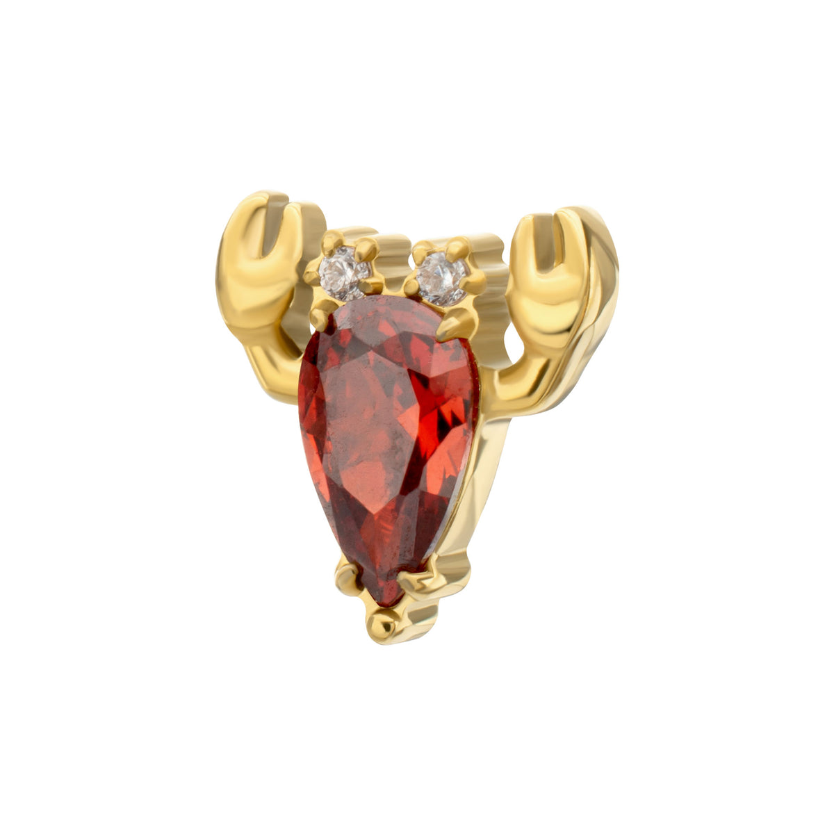 24kt Gold PVD Titanium Threadless Prong Set Gem Lobster Top