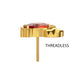 24kt Gold PVD Titanium Threadless Prong Set Gem Lobster Top