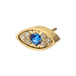 24kt Gold PVD Titanium Threadless Evil Eye Top with Blue & Clear CZ Gem
