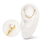 24Kt Gold PVD Titanium Threadless Double Prong Set Gem Top with Rolo Chain Dangle