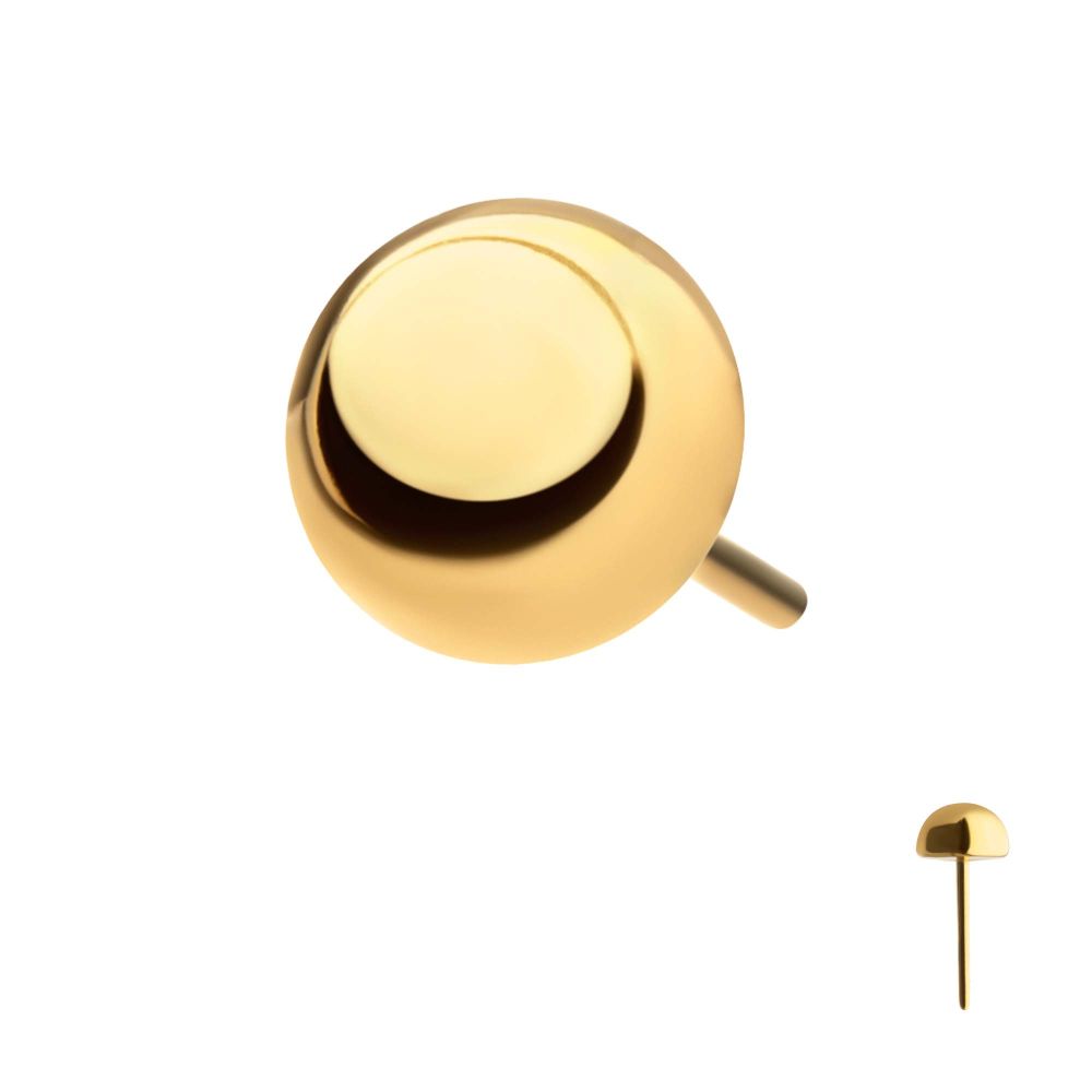 24Kt Gold PVD Titanium Threadless Dome Top