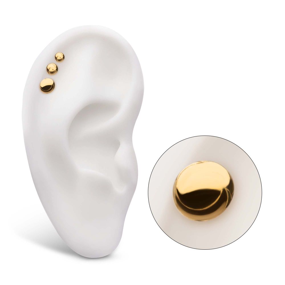 24Kt Gold PVD Titanium Threadless Dome Top