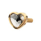 24Kt Gold PVD Titanium Threadless 4mm Bezel Heart Gem Back Duality Labret (Base Only)