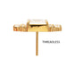 24kt Gold PVD Titanium Threadless Hexagon Top with Prong Set Round & Baguette Gem