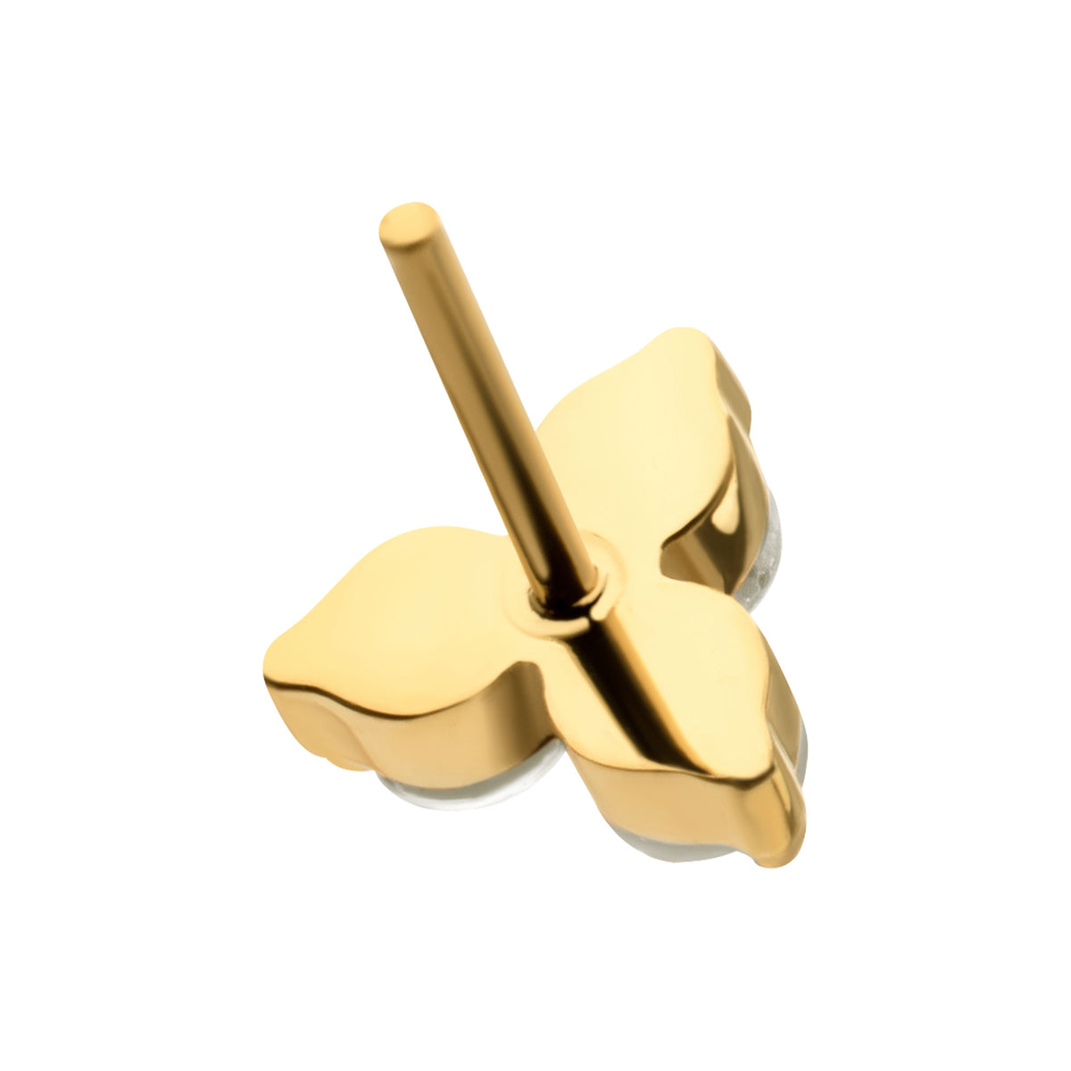 24Kt Gold PVD Titanium Threadless Titanium Threadless Refined Trinity Top