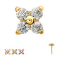 24Kt Gold PVD Titanium Threadless Low Profile Quadra Top