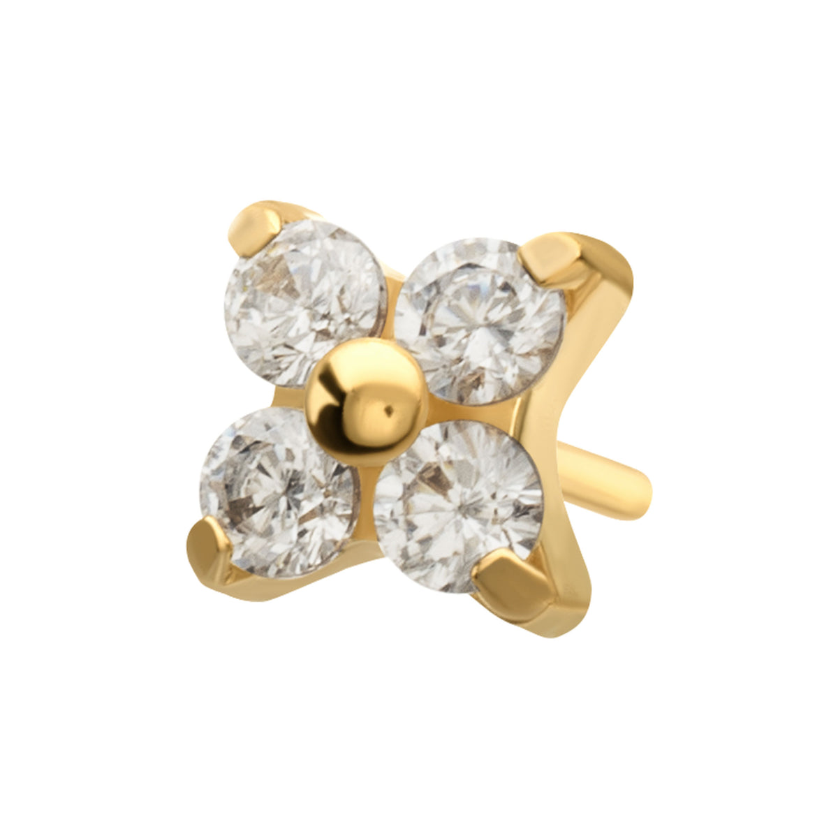 24Kt Gold PVD Titanium Threadless Low Profile Quadra Top