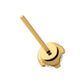24Kt Gold PVD Titanium Threadless Flat Base Low Profile 4 Prong Round Gem Top