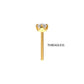 24Kt Gold PVD Titanium Threadless Flat Base Low Profile 4 Prong Round Gem Top