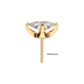 24Kt Gold PVD Titanium Threadless 4 Prong Princess Cut Gem Top