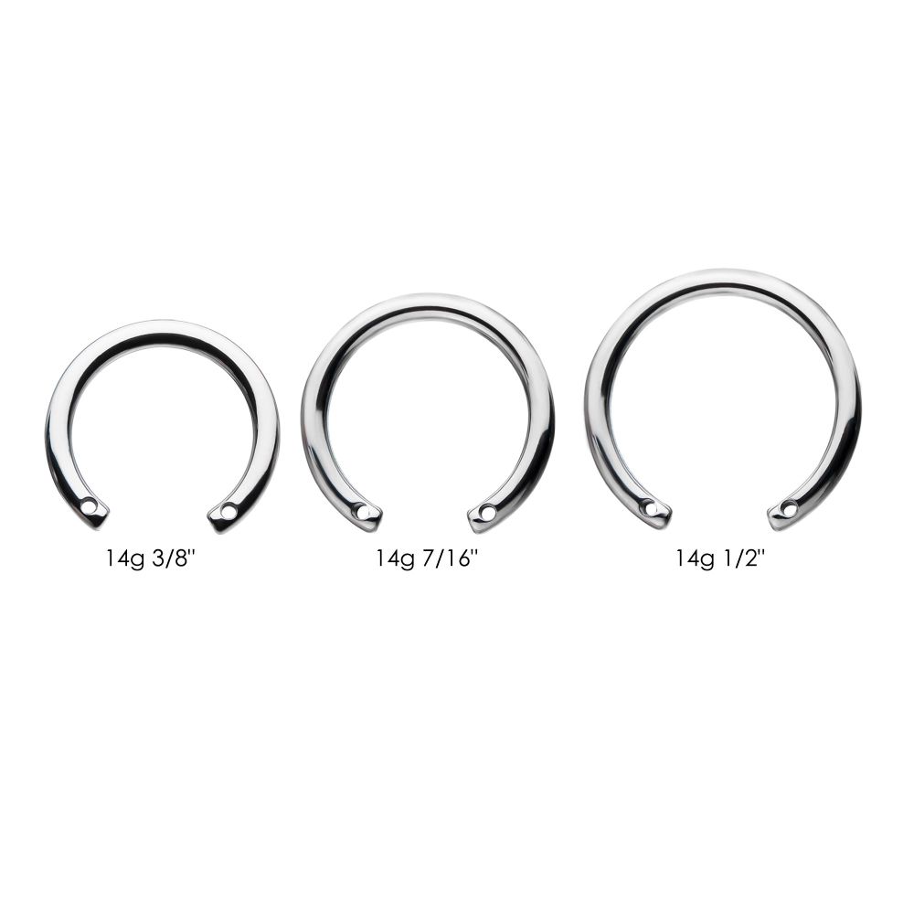 Titanium 2 Drilled Hole Front-set Circular Barbell