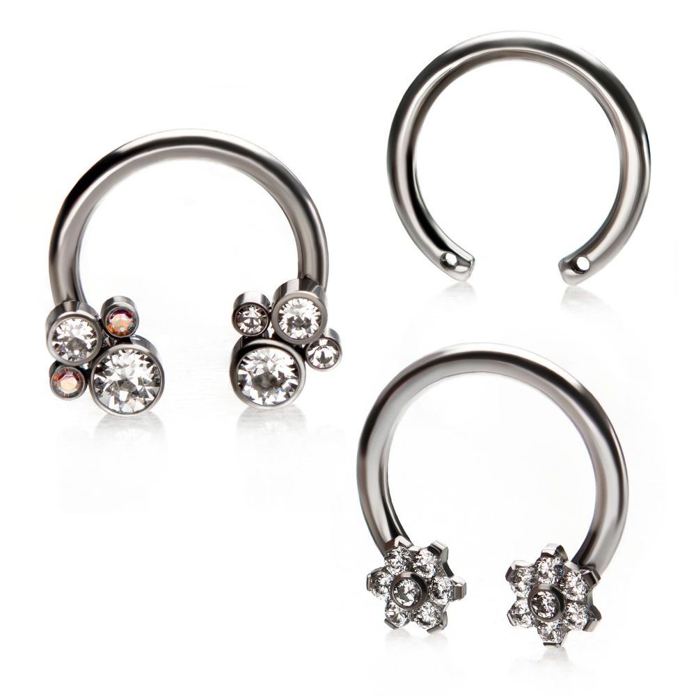 Titanium 2 Drilled Hole Front-set Circular Barbell