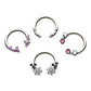 Titanium 4 Drilled Hole Front-set Circular Barbell