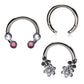 Titanium 4 Drilled Hole Front-set Circular Barbell
