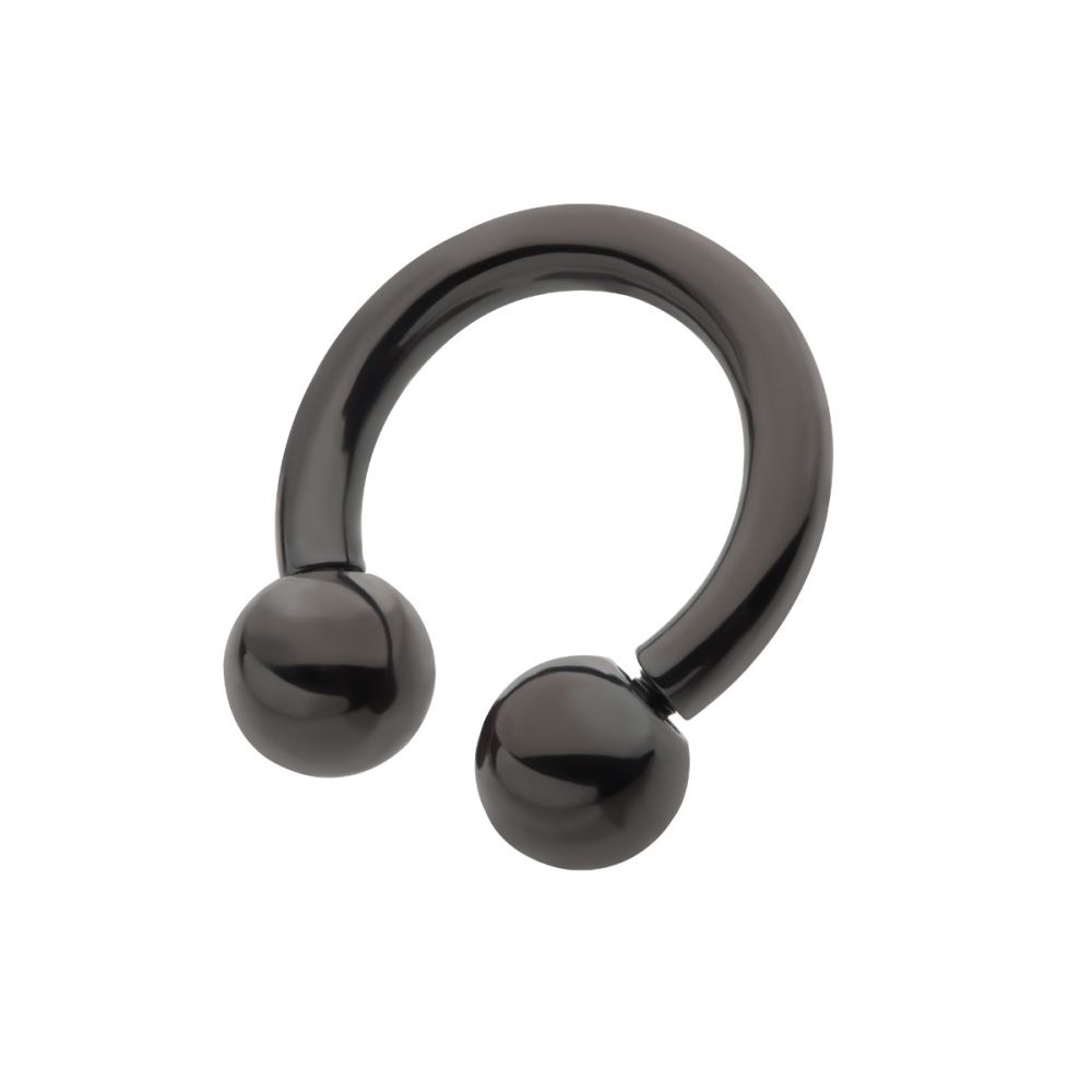 Black PVD Titanium Internally Threaded Circular Barbells