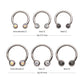 Titanium Internally Threaded Forward Facing Bezel Set Round Gem Circular Barbell
