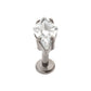 Titanium Internally Threaded Flat Base Labret with Prong Set Kite Shape CZ Top