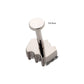 Titanium Internally Threaded Flat Base Labret with Prong Set Baguette CZ 3-Cluster Top