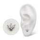 Titanium Internally Threaded Flat Base Labret with 3-Cluster Marquise CZ Fan Top