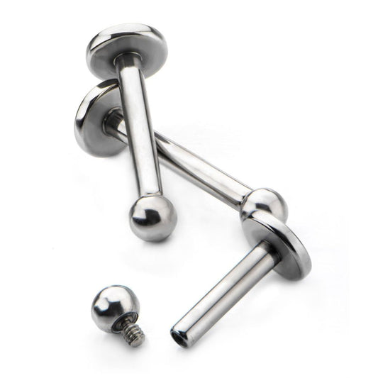 Titanium-Internally Threaded Labret with 4mm Base and 3mm Ball
