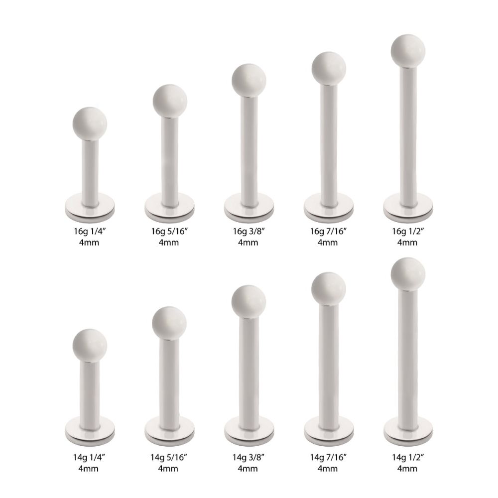 Titanium-Internally Threaded Labret with 4mm Base and 3mm Ball