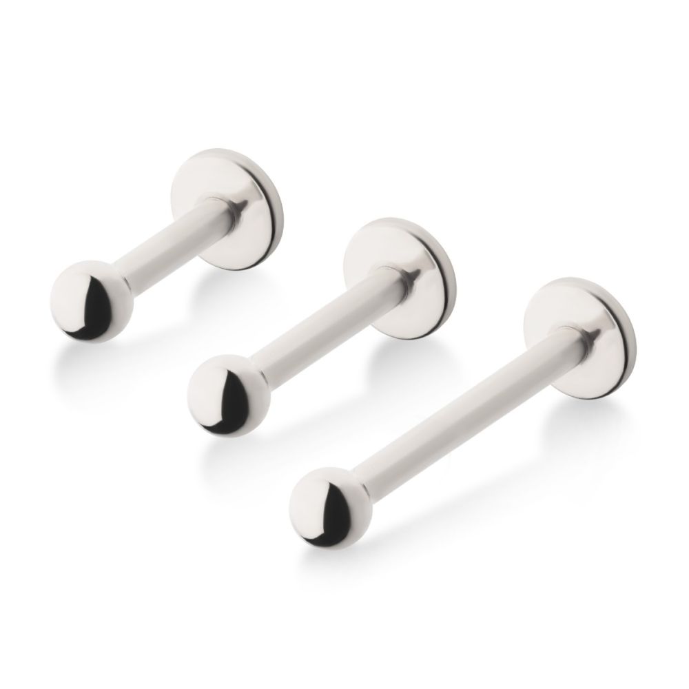 Titanium-Internally Threaded Labret with 4mm Base and 3mm Ball